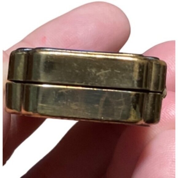 Vintage Stratton England Gold Enamel Compact With Duck Inlay - Picture 3 of 7